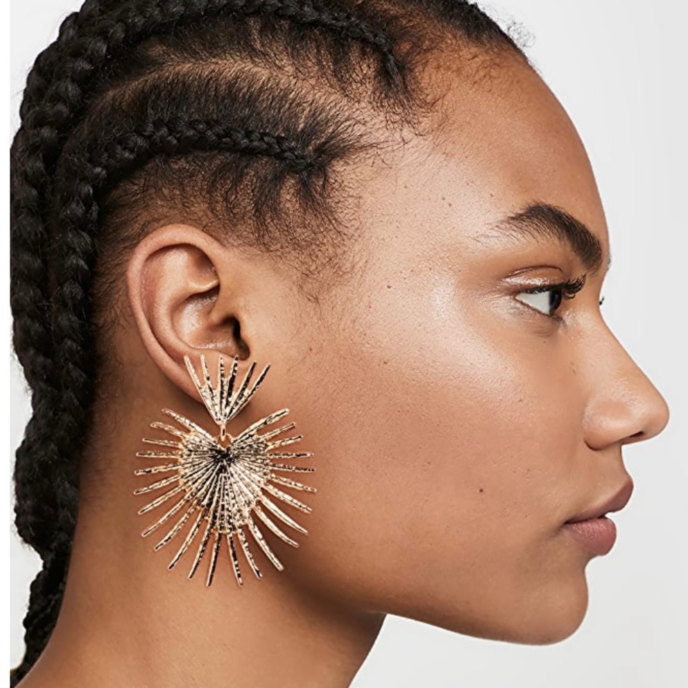 Kenneth Jay Lane 18K Gold Fan Drop Earrings